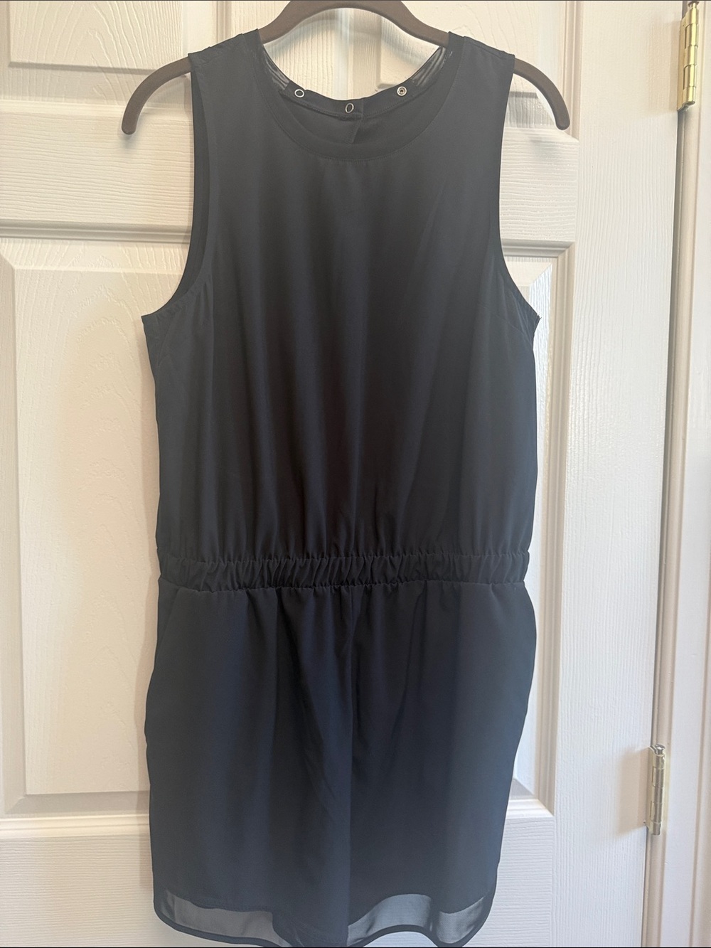 Zella Black Sleeveless Romper with Elastic Waist